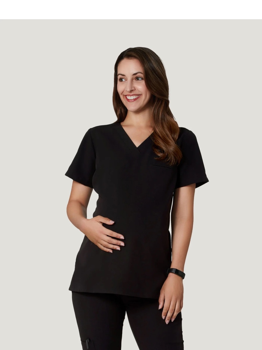 Maternity One Pocket Top Black